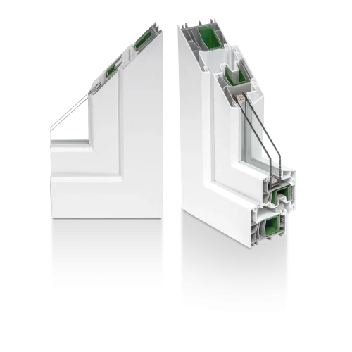 Hevestherm Green 76 ablakprofil gyártói metszeti ábrája