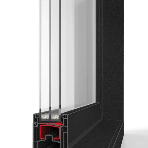 Hevestherm SmartSlide Neo Aluplast tolóajtó profiljának metszete